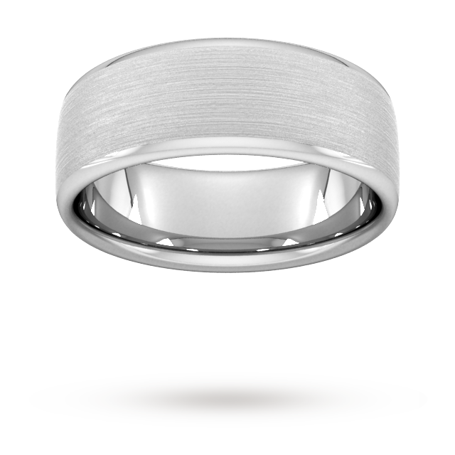 8mm Traditional Court Heavy Matt Finished Wedding Ring In 950 Palladium