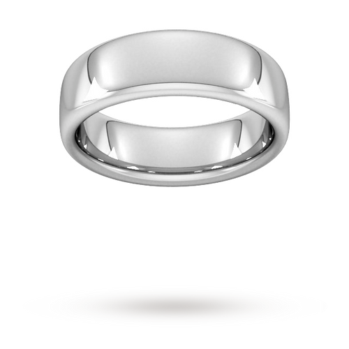 7mm Slight Court Extra Heavy Wedding Ring In Platinum - Ring Size U