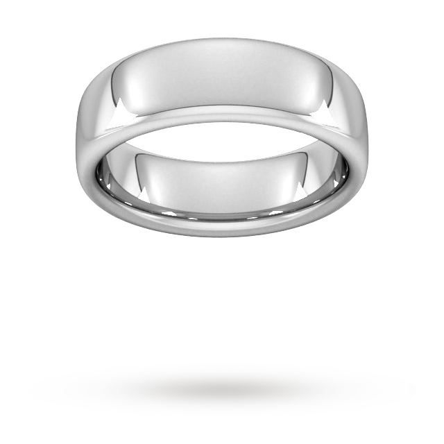 7mm Slight Court Extra Heavy Wedding Ring In Platinum - Ring Size U