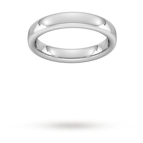 4mm Slight Court Extra Heavy Wedding Ring In Sterling Silver