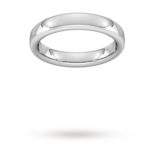 4mm Slight Court Extra Heavy Wedding Ring In Sterling Silver