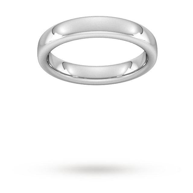 4mm Slight Court Extra Heavy Wedding Ring In Sterling Silver