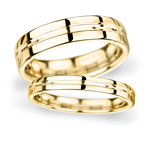 8mm Flat Court Heavy Grooved Polished Finish Wedding Ring ...