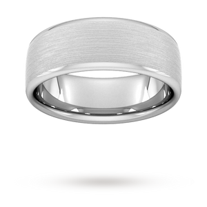 8mm Slight Court Standard Matt Finished Wedding Ring in Platinum