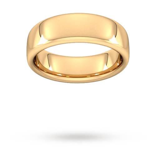 7mm Slight Court Extra Heavy Wedding Ring In 9 Carat Yellow Gold - Ring Size V