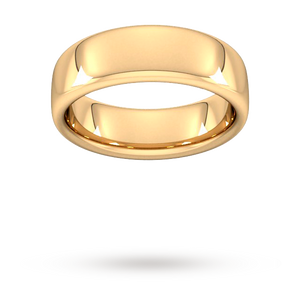 7mm Slight Court Extra Heavy Wedding Ring In 9 Carat Yellow Gold - Ring Size V