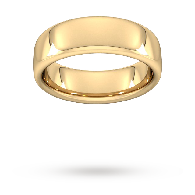 7mm Slight Court Extra Heavy Wedding Ring In 9 Carat Yellow Gold - Ring Size V