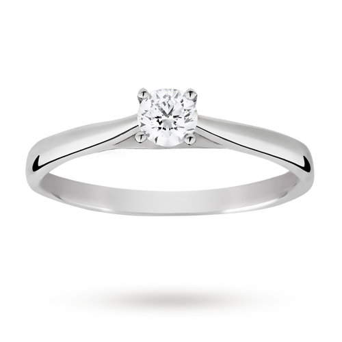 Solitaire brilliant cut 0.25 carat diamond ring set in 18 ...