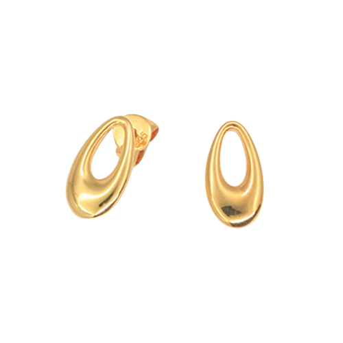 Gold Vermeil Oval Drop Earrings