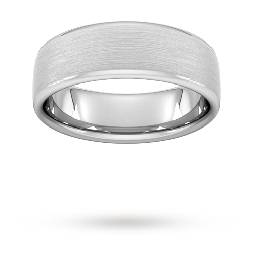 7mm Slight Court Heavy Matt Finished Wedding Ring in 9 Carat White Gold