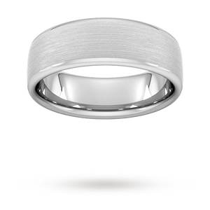 7mm Slight Court Heavy Matt Finished Wedding Ring in 9 Carat White Gold