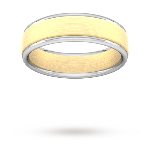 6mm Wedding Ring in 9 Carat Yellow & White Gold