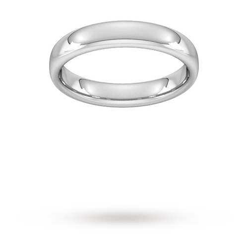 4mm Slight Court Heavy Wedding Ring In 950 Palladium - Ring Size N