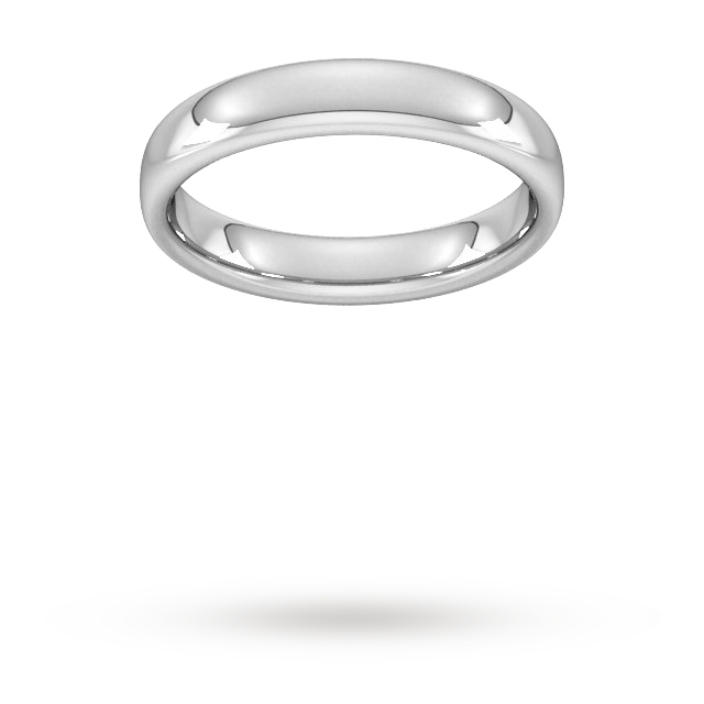 4mm Slight Court Heavy Wedding Ring In 950 Palladium - Ring Size N