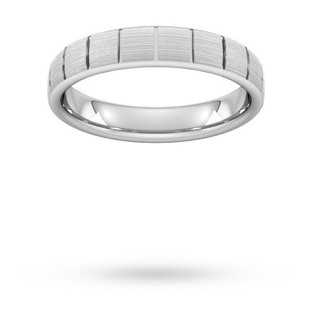 4mm Slight Court Extra Heavy vertical lines Wedding Ring ...