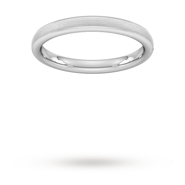 2.5mm Traditional Court Standard Matt Finished Wedding Ring In Platinum