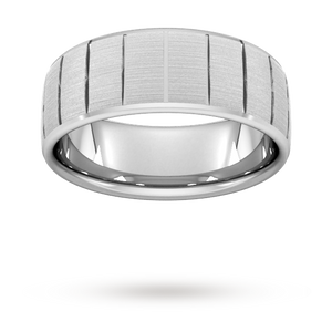 8mm Slight Court Standard vertical lines Wedding Ring in 950 Palladium