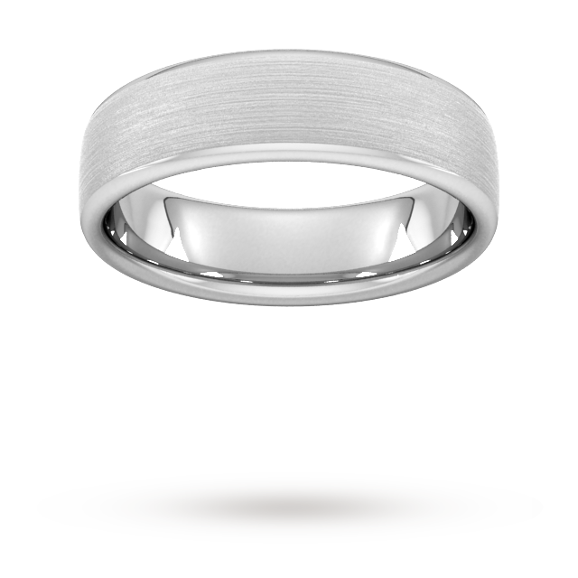 6mm Slight Court Heavy Matt Finished Wedding Ring In Platinum