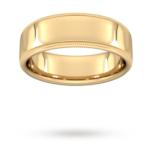 7mm Slight Court Extra Heavy milgrain edge Wedding Ring i ...