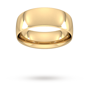 8mm Traditional Court Heavy Wedding Ring in 18 Carat Yellow Gold- Ring Size P