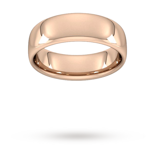 7mm Slight Court Heavy Wedding Ring In 9 Carat Rose Gold - Ring Size R