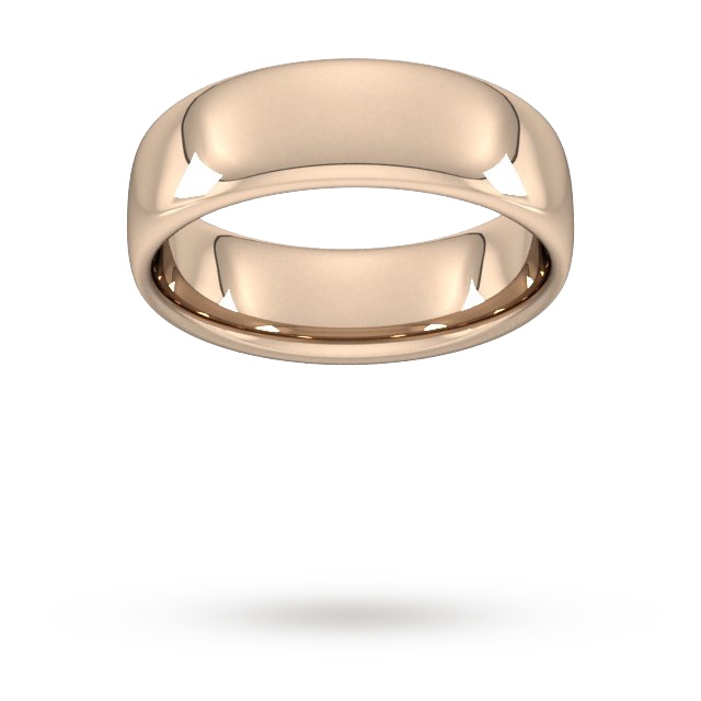 7mm Slight Court Heavy Wedding Ring In 9 Carat Rose Gold - Ring Size R