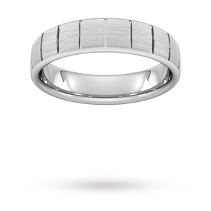 5mm Slight Court Extra Heavy vertical lines Wedding Ring ...