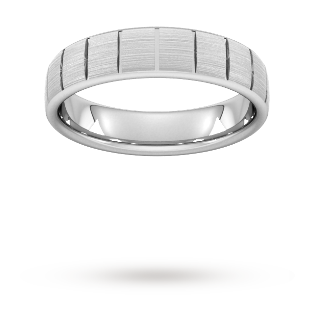 5mm Slight Court Extra Heavy vertical lines Wedding Ring ...