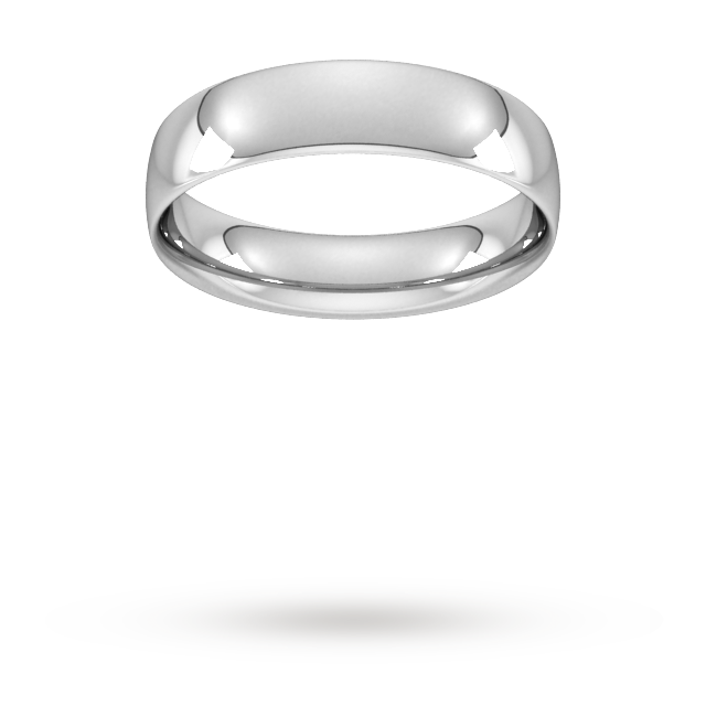 5mm Traditional Court Standard Wedding Ring in Sterling Silver- Ring Size Y