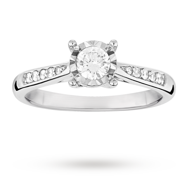 Brilliant cut 0.19 total carat weight solitaire and diamo ...