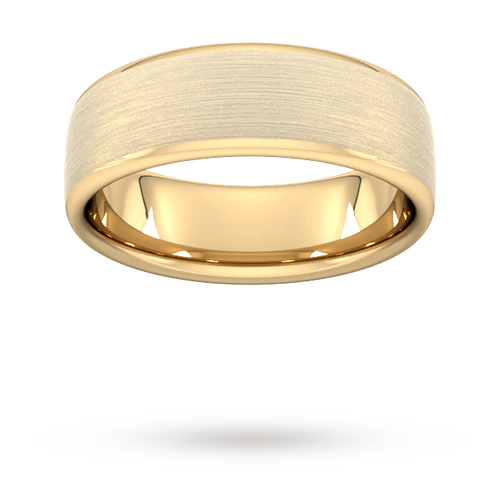 7mm Slight Court Standard Matt Finished Wedding Ring in 18 Carat Yellow Gold