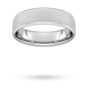 6mm Slight Court Heavy Matt Finished Wedding Ring In 950 Palladium