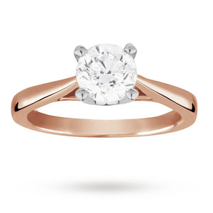 Solitaire Brilliant Cut 1.00 Carat Diamond Ring Set In 18 ...