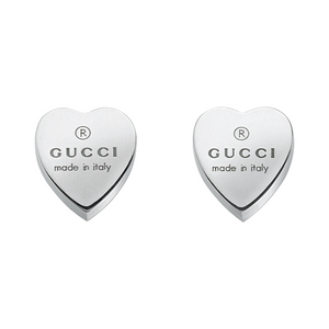 Gucci Trademark Silver Heart Earrings