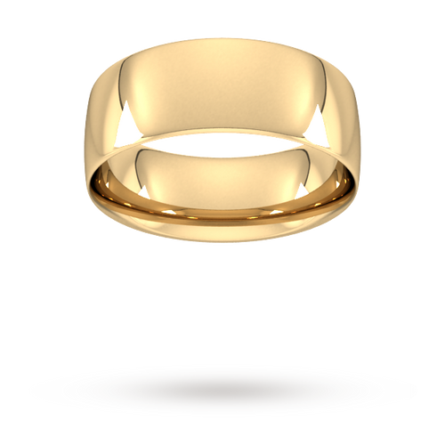 8mm Traditional Court Standard Wedding Ring in 9 Carat Yellow Gold- Ring Size R