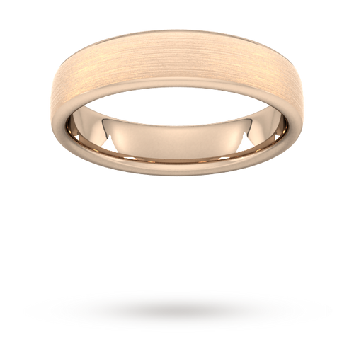 5mm Traditional Court Standard Matt Finished Wedding Ring In 9 Carat Rose Gold