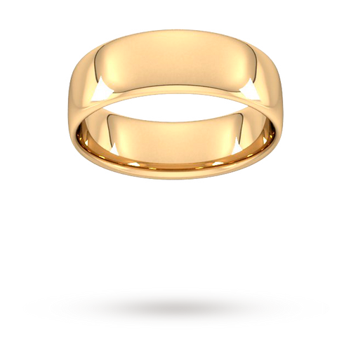 7mm Slight Court Standard Wedding Ring In 9 Carat Yellow Gold - Ring Size U