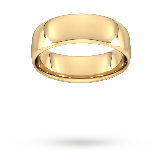 7mm Slight Court Standard Wedding Ring In 9 Carat Yellow Gold - Ring Size U