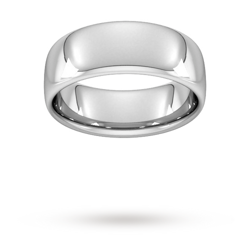 8mm Slight Court Heavy Wedding Ring In Sterling Silver - Ring Size R