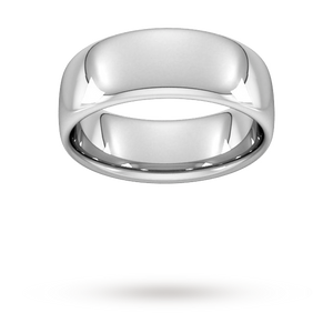 8mm Slight Court Heavy Wedding Ring In Sterling Silver - Ring Size R