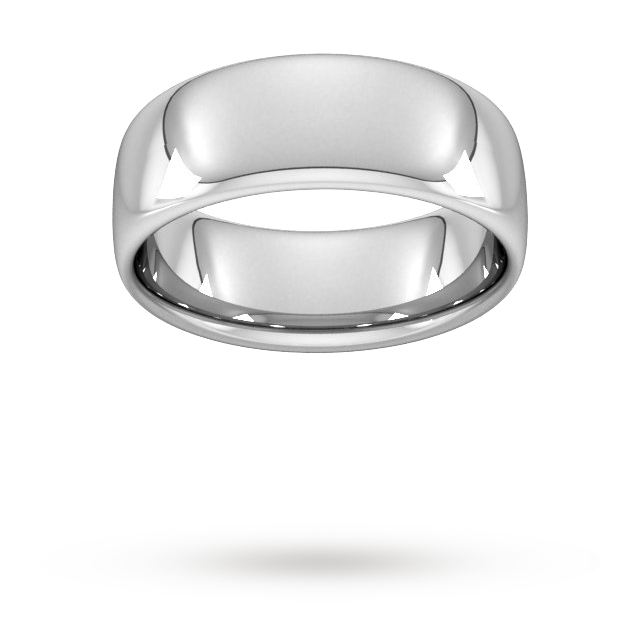 8mm Slight Court Heavy Wedding Ring In Sterling Silver - Ring Size R