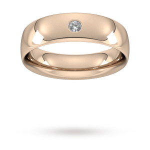 6mm Brilliant Cut Diamond Set Wedding Ring in 9 Carat Rose Gold - Ring Size T