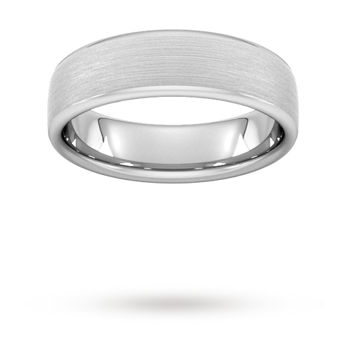 6mm Slight Court Heavy Matt Finished Wedding Ring In 950 Palladium