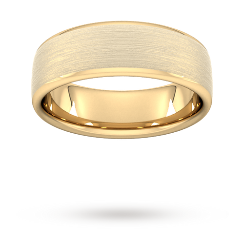 7mm Slight Court Heavy Matt Finished Wedding Ring in 9 Carat Yellow Gold