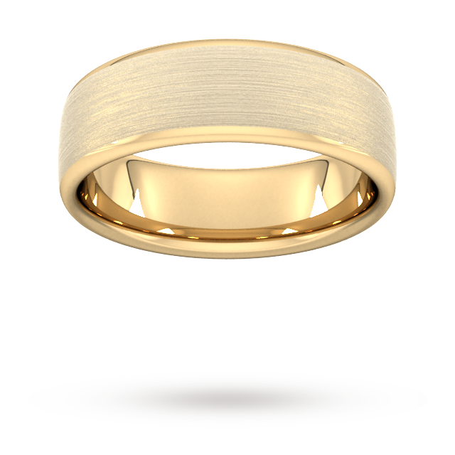 7mm Slight Court Heavy Matt Finished Wedding Ring in 9 Carat Yellow Gold