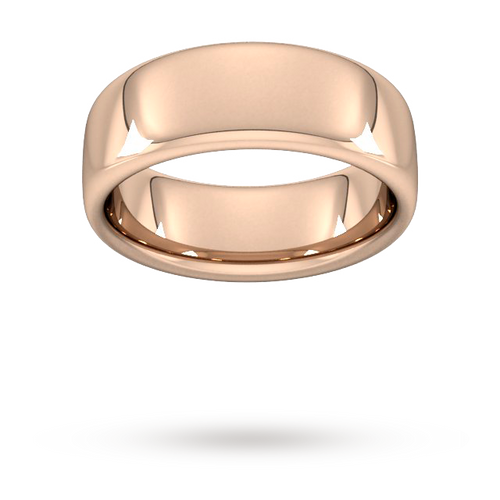 8mm Slight Court Extra Heavy Wedding Ring In 9 Carat Rose Gold - Ring Size U