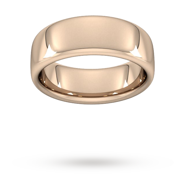 8mm Slight Court Extra Heavy Wedding Ring In 9 Carat Rose Gold - Ring Size U