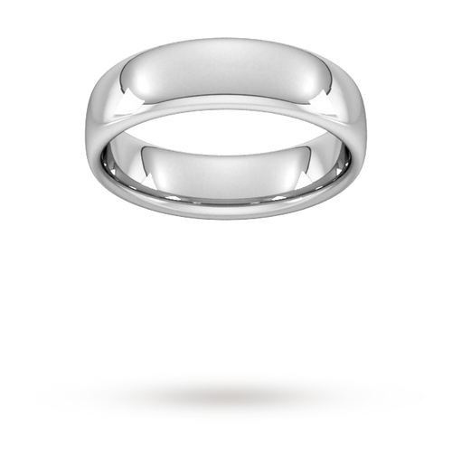 6mm Slight Court Heavy Wedding Ring In 950 Palladium