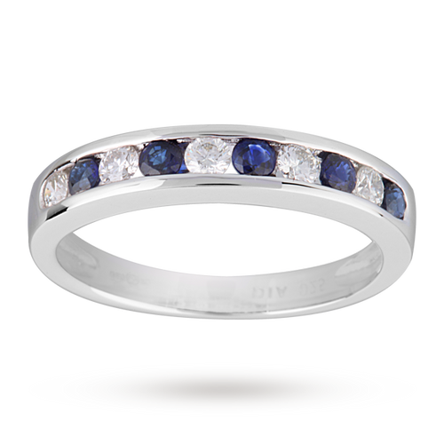 Brilliant Cut Sapphire and Diamond Eternity Ring in 9 Car ...