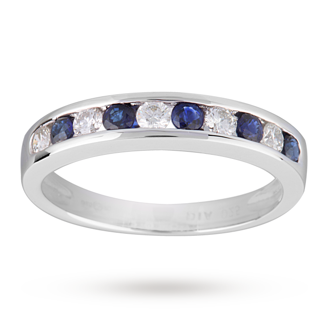 Brilliant Cut Sapphire and Diamond Eternity Ring in 9 Car ...